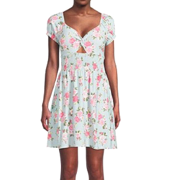 Tropical Sunny Coachella Party Floral Beach Short Dress Plus Size Smocked Waist - Picture 3 of 17